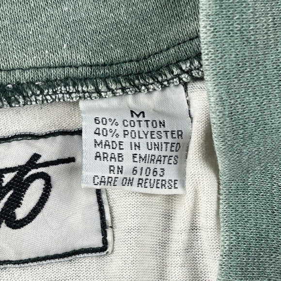 Tomato Mens Tshirt Striped Green White Button Med - Picture 2 of 8